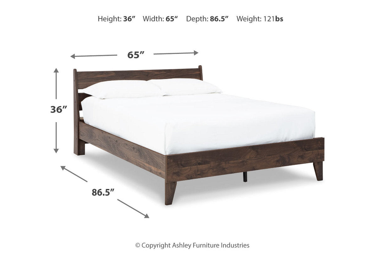 Calverson Mocha Queen Platform Bed from Ashley - Luna Furniture