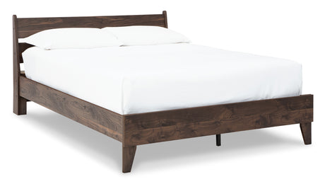 Calverson Queen Platform Bed with 2 Nightstands in Mocha from Ashley - Luna Furniture