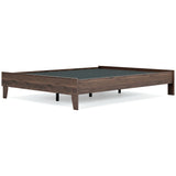 Calverson Queen Platform Bed with Mattress in Mocha from Ashley - Luna Furniture