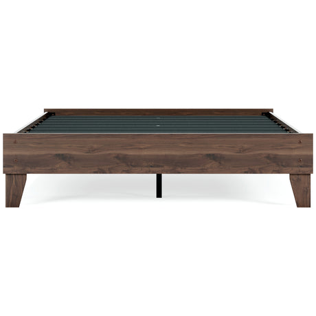 Calverson Queen Platform Bed with Mattress in Mocha from Ashley - Luna Furniture