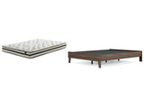 Calverson Queen Platform Bed with Mattress in Mocha from Ashley - Luna Furniture