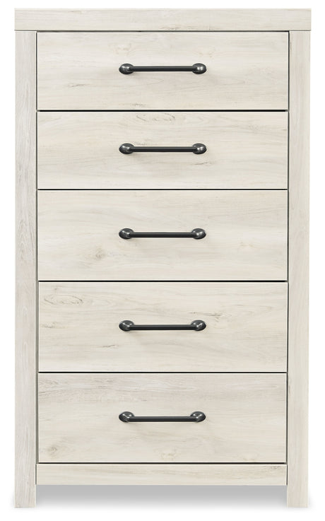 Cambeck Full Panel Bed with 2 Storage Drawers with Mirrored Dresser, Chest and 2 Nightstands in Whitewash from Ashley - Luna Furniture