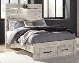 Cambeck Full Panel Bed with 2 Storage Drawers with Mirrored Dresser and Chest in Whitewash from Ashley - Luna Furniture