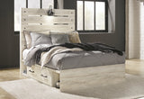 Cambeck Full Panel Bed with 4 Storage Drawers with Dresser in Whitewash from Ashley - Luna Furniture