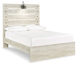 Cambeck Full Panel Bed with Mirrored Dresser, Chest and 2 Nightstands in Whitewash from Ashley - Luna Furniture