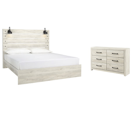 Cambeck King Panel Bed with Dresser in Whitewash from Ashley - Luna Furniture
