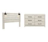 Cambeck King Panel Headboard Bed with Dresser in Whitewash from Ashley - Luna Furniture