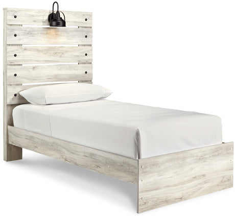 Cambeck Twin Panel Bed with Dresser in Whitewash from Ashley - Luna Furniture