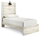 Cambeck Twin Panel Bed with Mirrored Dresser and 2 Nightstands in Whitewash from Ashley - Luna Furniture