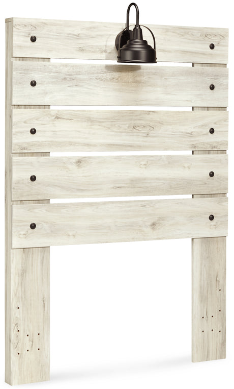 Cambeck Twin Panel Headboard Bed with Mirrored Dresser in Whitewash from Ashley - Luna Furniture