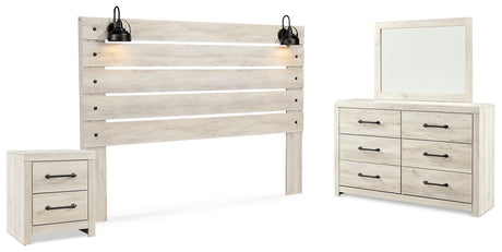 Cambeck Whitewash King Panel Headboard, Dresser, Mirror and Nightstand from Ashley - Luna Furniture