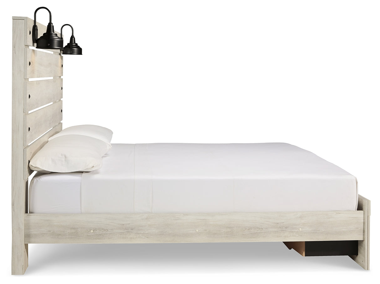 Cambeck Whitewash King Storage Bed, 2 Dressers, Mirror, and 2 Nightstands from Ashley Furniture - Luna Furniture