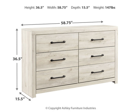 Cambeck Whitewash Queen Panel Bed with Storage, Dresser and 2 Nightstands from Ashley - Luna Furniture