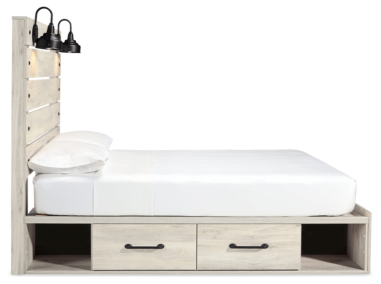 Cambeck Whitewash Queen Panel Storage Bed, Dresser, Mirror, 2 Chests and 2 Nightstands from Ashley - Luna Furniture