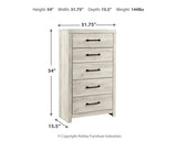Cambeck Whitewash Queen Panel Storage Bed, Dresser, Mirror, 2 Chests and 2 Nightstands from Ashley - Luna Furniture