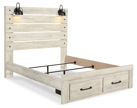Cambeck Whitewash Queen Panel Storage Bed, Dresser, Mirror and Nightstand from Ashley Furniture - Luna Furniture