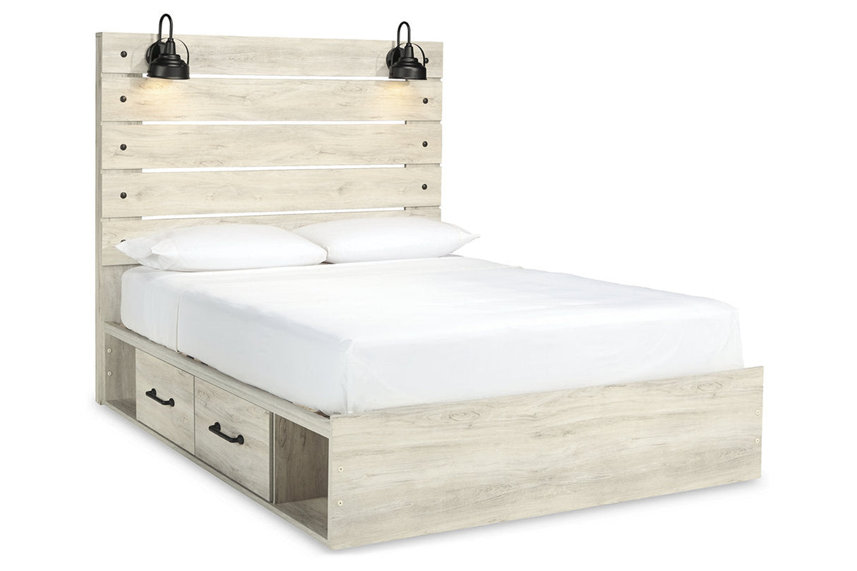 Cambeck Whitewash Queen Storage Platform Bed with 2 Drawers from Ashley - Luna Furniture