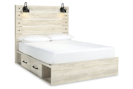Cambeck Whitewash Queen Storage Platform Bed with 2 Drawers from Ashley Furniture - Luna Furniture