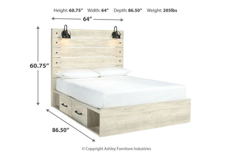 Cambeck Whitewash Queen Storage Platform Bed with 2 Drawers from Ashley Furniture - Luna Furniture