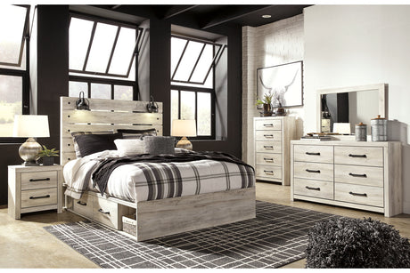 Cambeck Whitewash Queen Storage Platform Bed with 2 Drawers from Ashley Furniture - Luna Furniture