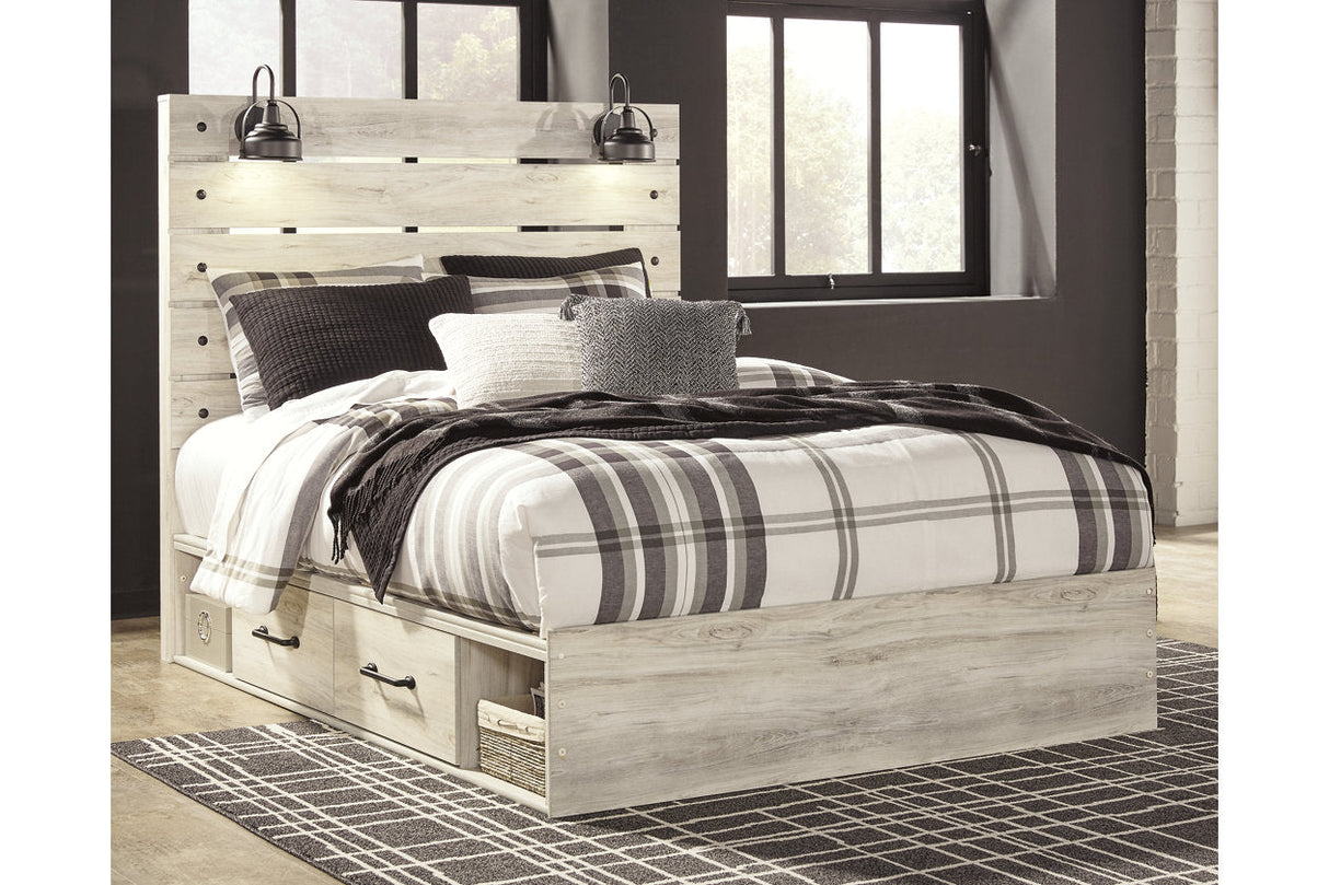 Cambeck Whitewash Queen Storage Platform Bed with 4 Drawers from Ashley - Luna Furniture