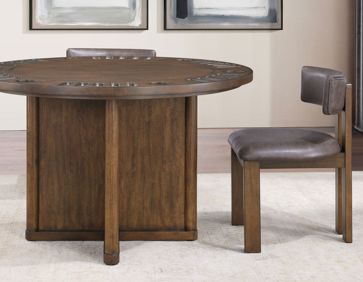 Cambridge Burnished Chestnut Dining Set with Folding Removable Game Top from Steve Silver - Luna Furniture