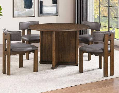 Cambridge Burnished Chestnut Dining Set with Folding Removable Game Top from Steve Silver - Luna Furniture