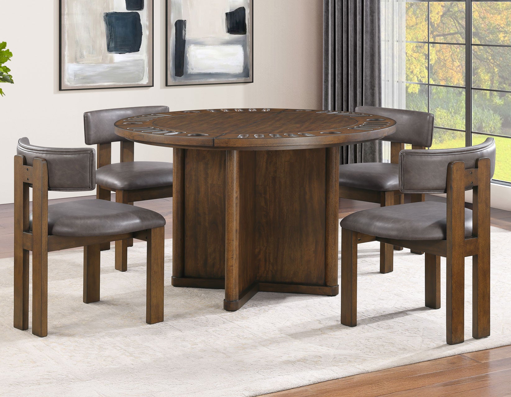Steve Silver Cambridge Burnished Chestnut Vegan Leather Side Chair