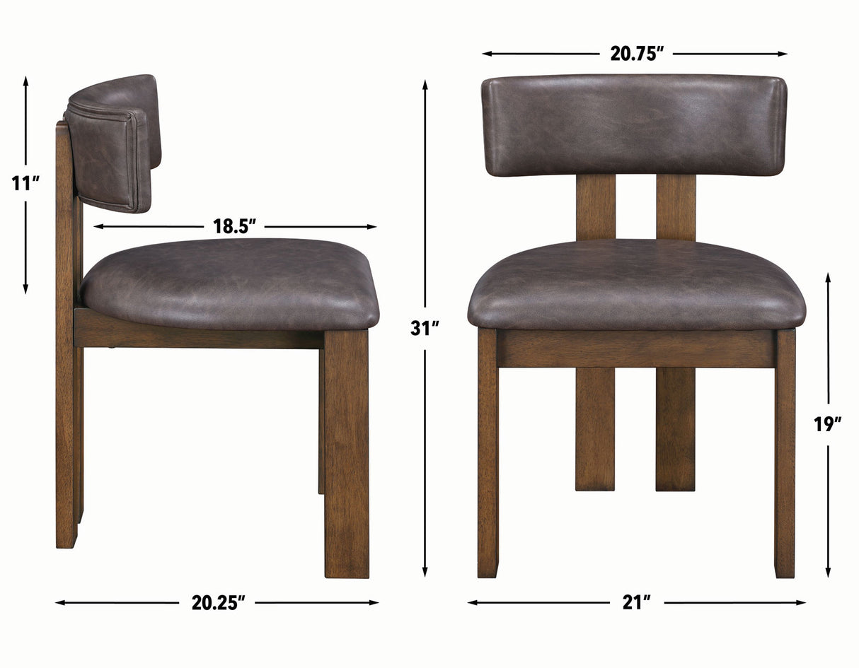 Cambridge Burnished Chestnut Vegan Leather Side Chair, Set of 2 from Steve Silver - Luna Furniture