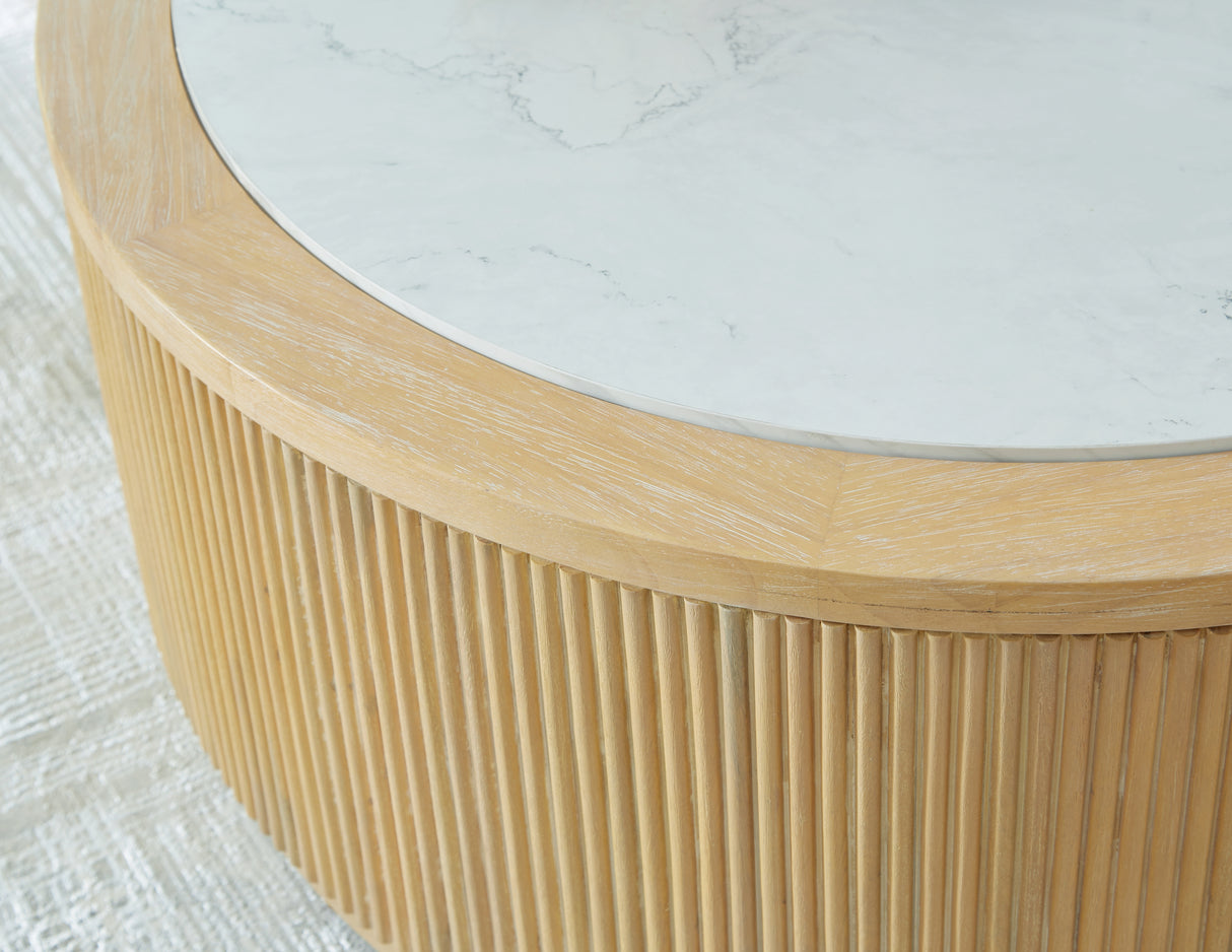 Camdill Light Brown/White Coffee Table from Ashley - Luna Furniture