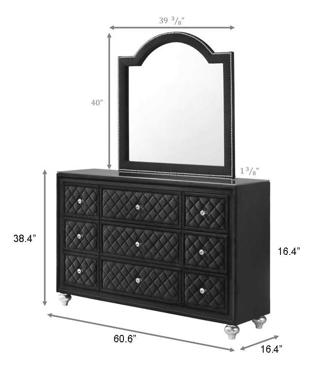 Crown Mark Cameo Black Panel Bedroom Set | Ornate Home King / 4-Piece (Bed, Dresser, Nightstand and Mirror) Crown Mark Cameo Black Panel Bedroom Set | Ornate Home King / 4-Piece (Bed, Dresser, Nightstand and Mirror)