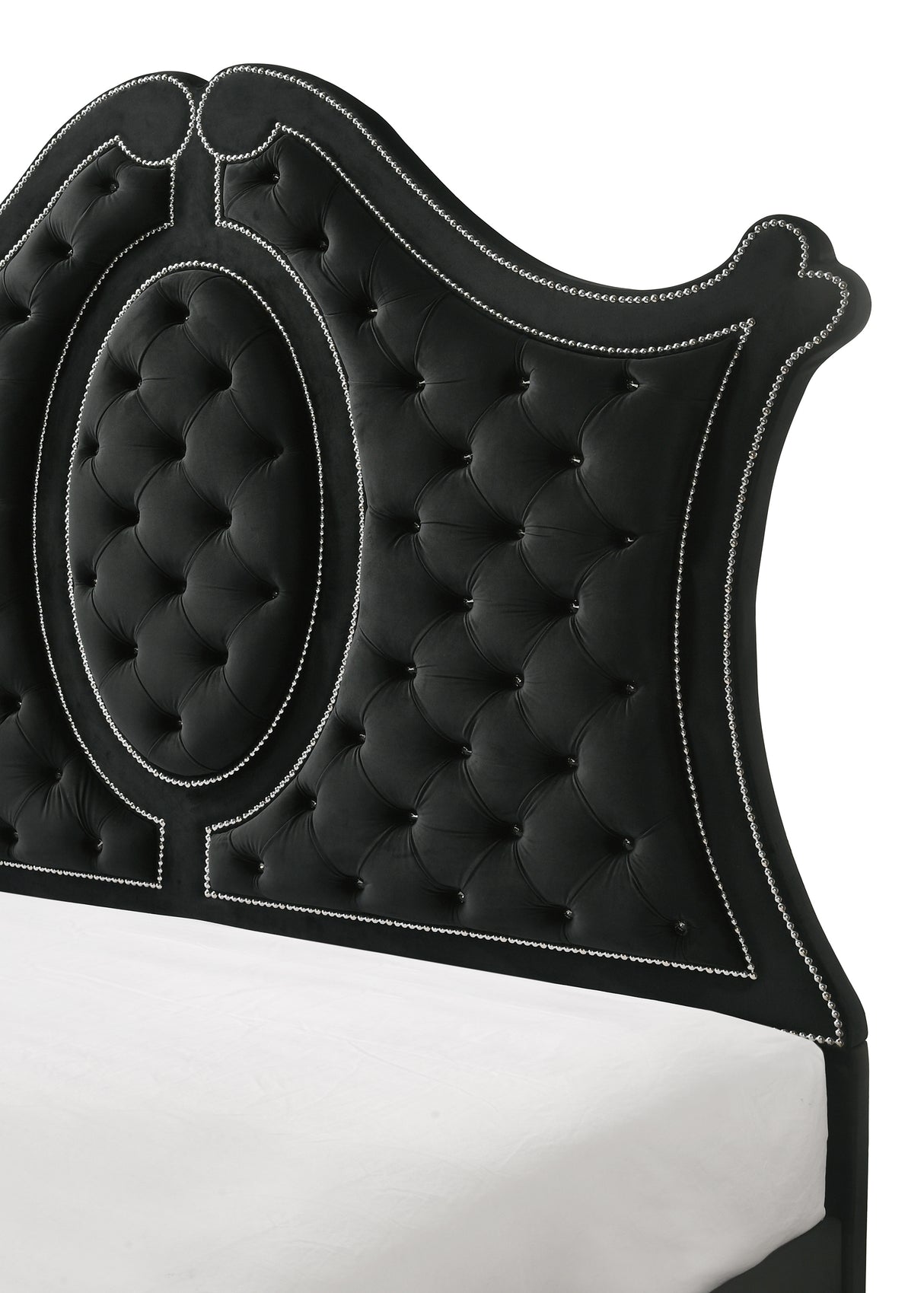 Cameo Black Upholstered Panel Bedroom Set from Crown Mark - Luna Furniture