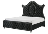 Cameo Black Upholstered Panel Bedroom Set from Crown Mark - Luna Furniture