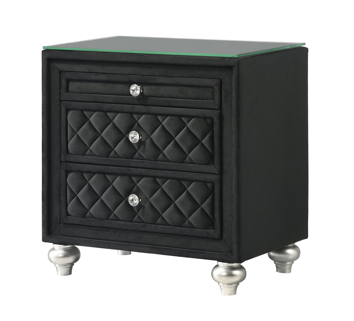 Cameo Black Nightstand from Crown Mark - Luna Furniture