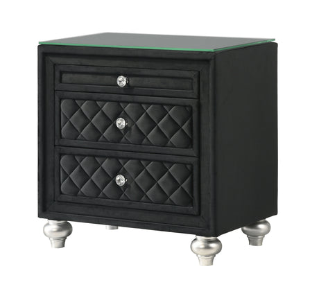 Cameo Black Nightstand from Crown Mark - Luna Furniture
