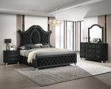 Cameo Black Upholstered Panel Bedroom Set from Crown Mark - Luna Furniture