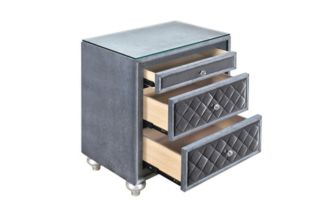 Cameo Gray Nightstand from Crown Mark - Luna Furniture