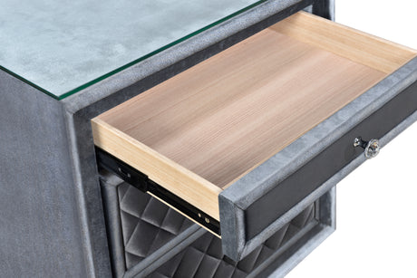 Cameo Gray Nightstand from Crown Mark - Luna Furniture