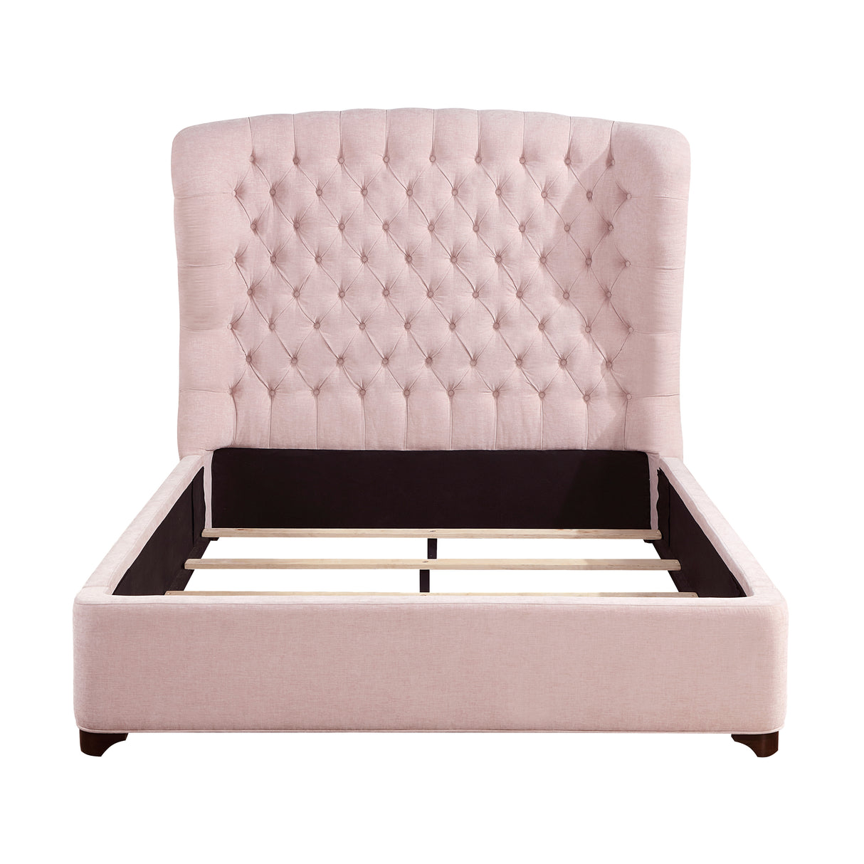 Cameo Pink King Upholstered Wingback Bed from Homelegance - Luna Furniture