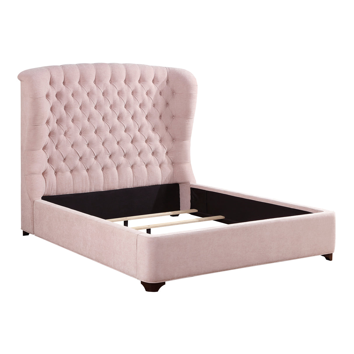 Cameo Pink Queen Upholstered Wingback Bed from Homelegance - Luna Furniture