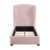 Cameo Pink Twin Upholstered Wingback Bed from Homelegance - Luna Furniture