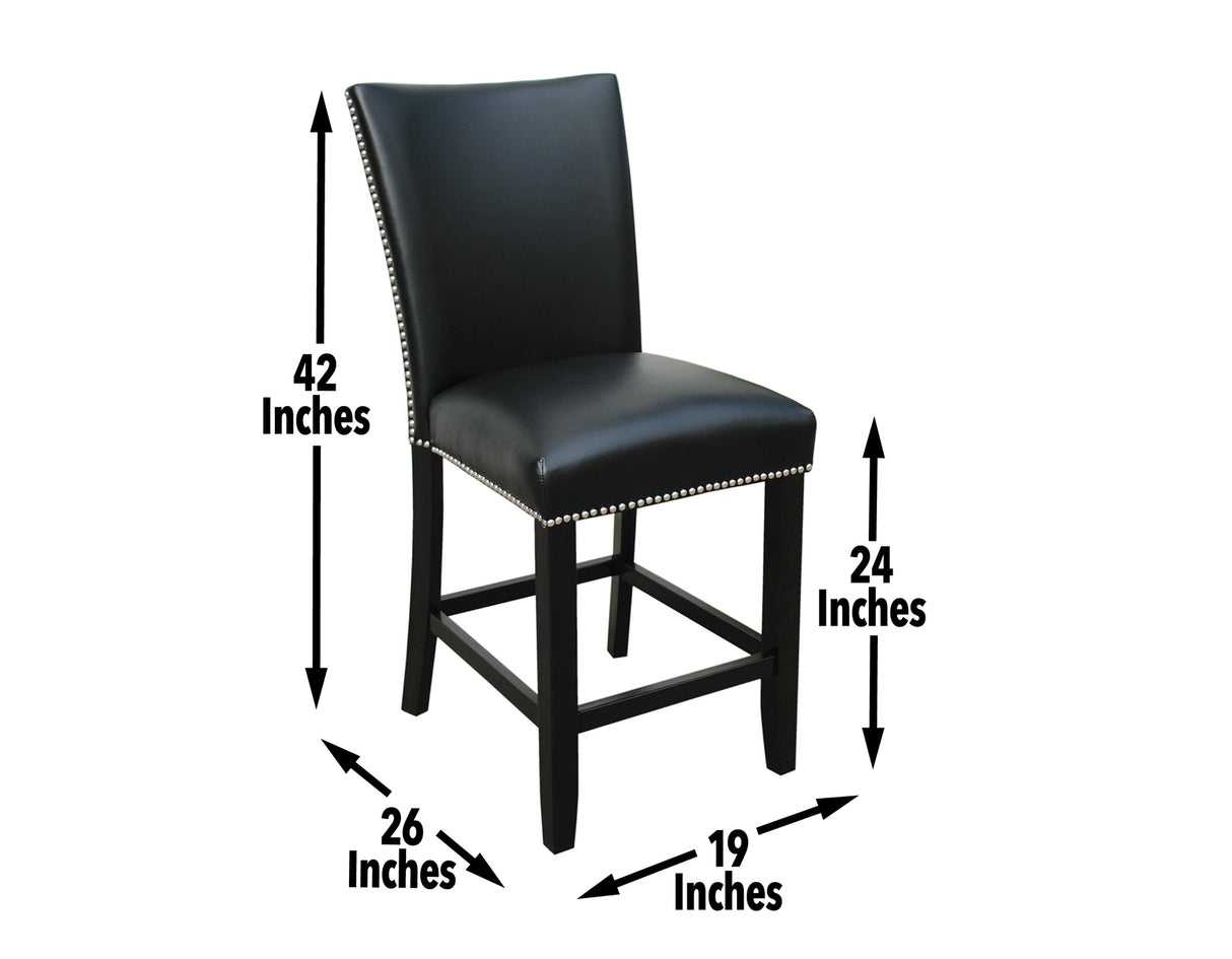 Camila 24″ Counter Stool, Black Leatherette, Set of 2 from Steve Silver - Luna Furniture