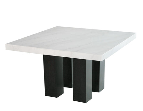 Camila 54 inch Square White Marble Top Dining Table from Steve Silver - Luna Furniture