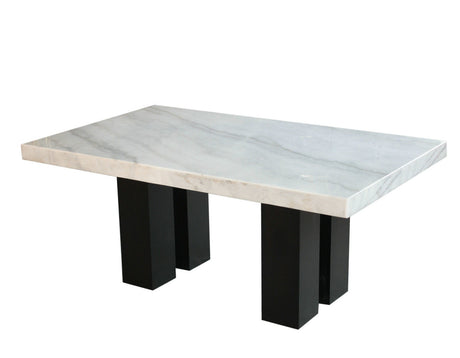 Camila Black/Silver Rectangular Marble Top Dining Room Set from Steve Silver - Luna Furniture