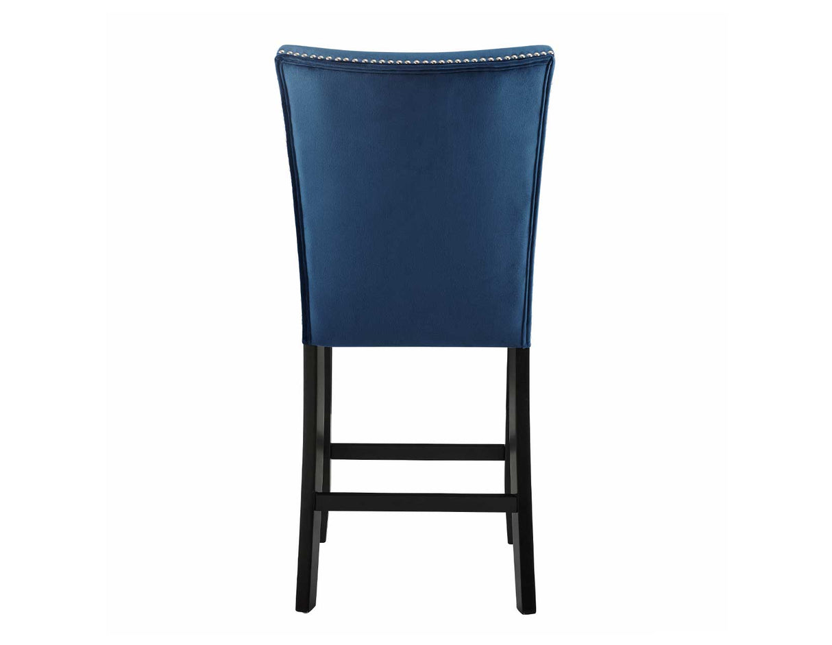 Camila Counter Stool, Blue Velvet, Set of 2 from Steve Silver - Luna Furniture