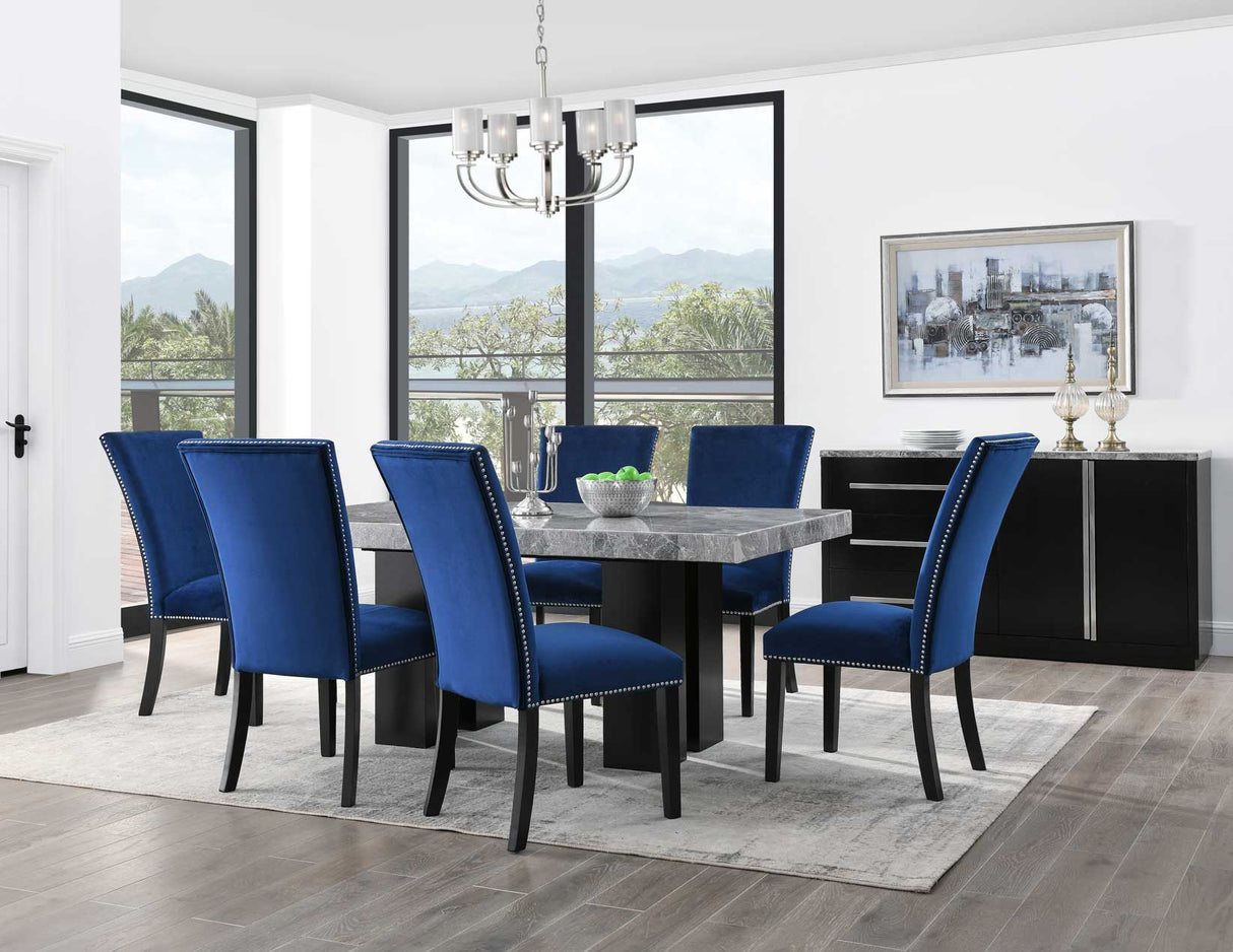 Camila Gray Marble 5-Piece Dining Set(Table & 4 Side Chairs) from Steve Silver - Luna Furniture