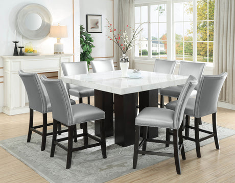 Camila Marble 5-Piece Counter Dining Group(Table & 4 Counter Chairs) from Steve Silver - Luna Furniture