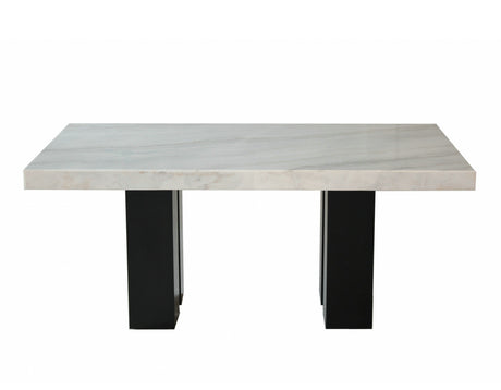 Camila Black Rectangular Marble Top Dining Room Set from Steve Silver - Luna Furniture