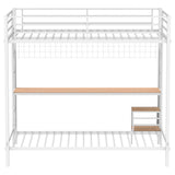 Campus Matte White Metal Full Over Twin Workstation Bunk Bed from Coaster - Luna Furniture