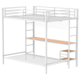 Campus Matte White Metal Full Over Twin Workstation Bunk Bed from Coaster - Luna Furniture